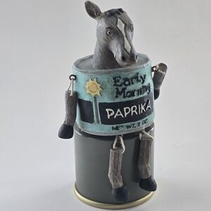 2004 WMG Horse Kitchen Shelf Sitter Early Morning Paprika Spice Tin Figurine